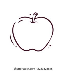 Illustration, Vektorgrafik von Apple. ApfelVektorgrafik einzeln auf weißem Hintergrund. Die Illustration eignet sich für Banner, Flyer, Aufkleber, Karten, etc.