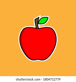 Gráfico vectorial de ilustración de pegatina de manzana