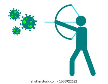 Grafik der Vektorillustration von Bogenschießern, ideal für Gesundheitswerbung