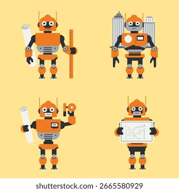 Ilustración Vector Gráfico de arquitecto robots