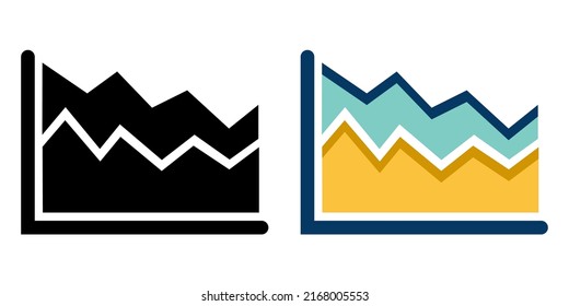 Illustration Vector Graphic of Area chart, graphics, statistics Icon