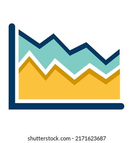 Illustration Vector Graphic of Area chart, graphics, statistics Icon