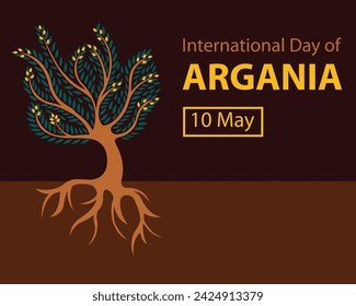 illustration vector graphic of The argania tree is already bearing fruit, perfect for international day, international day of argania, celebrate, greeting card, etc.