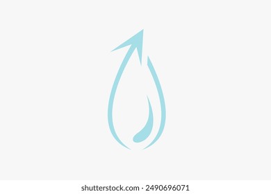 Illustration vector graphic of arrow and drop water. Good for logo