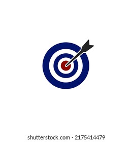 Illustration vector graphic of arrow hit the center target on dartboard. Success,business goal achievement and winning concept symbol.