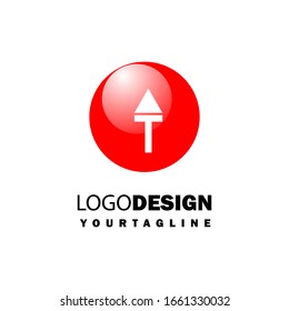 illustration vector graphic of arrow icon with red background