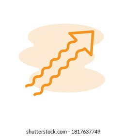 Ilustración Gráfico vectorial del icono de flecha. Ajustar a la navegación, dirección, retorno, etc.