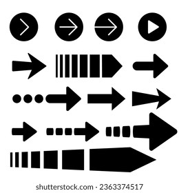 Illustration Vector Graphic of Arrow icon. Collection of arrows. Black arrow