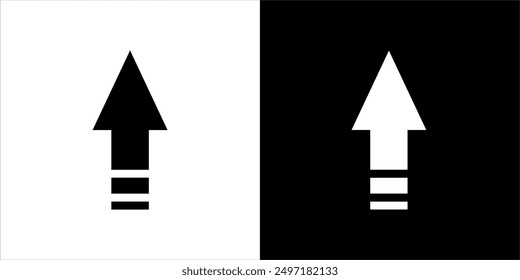 Ilustración Vector gráfico de icono de flecha, blanco y negro