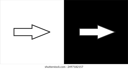 Ilustración Vector gráfico de icono de flecha, blanco y negro