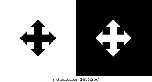 Ilustración Vector gráfico de icono de flecha, blanco y negro