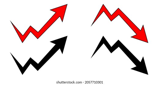 Illustration vector graphic of graphic arrow logo. Great for target icons. The graph goes up and down. Simple flat image. Transparent background