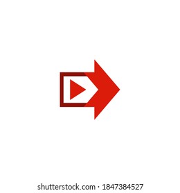 Illustration Vector Graphic of Arrow Play Button Logo
