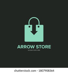 Gráfico vectorial de ilustración de la tienda de flecha. Perfecto para el logotipo de la aplicación comercial