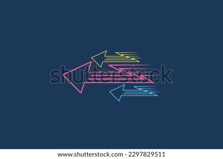 Illustration vector graphic of arrow technology fast move colorful. Good for logo