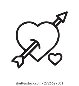 Ilustración Vector gráfico de la flecha a través del icono del corazón