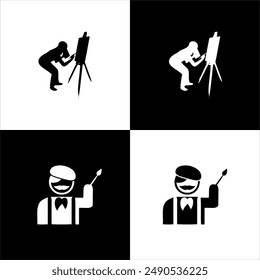 Illustration vector graphic of art and tools icon, black and white