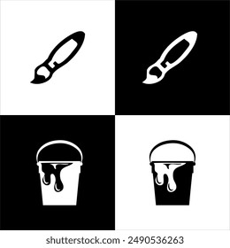 Illustration vector graphic of art and tools icon, black and white