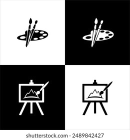 Illustration vector graphic of art and toolsicon, black and white 