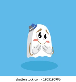 illustration vector graphic of ashamed pose. perfect for card, poster, banner, etc.