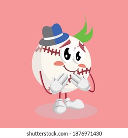 Illustration vector graphic of ashamed poses. Perfect for, baseball logo, baseball product etc.