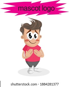 Illustration vector graphic of with ashamed poses. Perfect for card, poster, banner, T-shirt, etc.