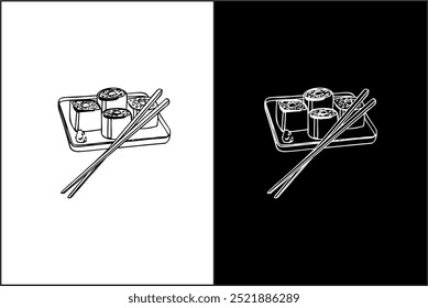 Ilustração vetor gráfico de ícone de comida asiática