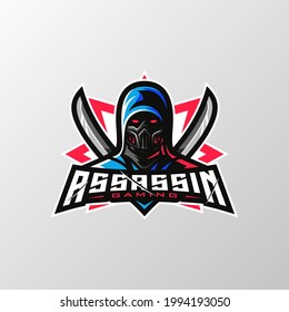 illustration vector graphic of assassin  gaming mascot. perfect for gaming team, twicth, youtuber, etc.