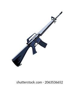 Illustration Vector Graphic of Assault Rifle  