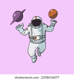 illustration vector graphic astronaut character