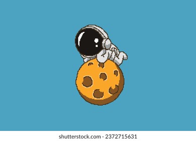 Illustration vector graphic of Astronaut in the moon. Perfect for background product, background website, etc.