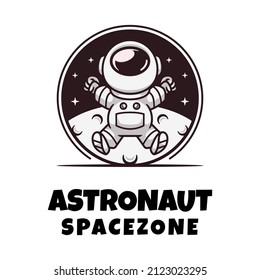Illustration vector graphic of Astronaut Spacezone, good for logo design