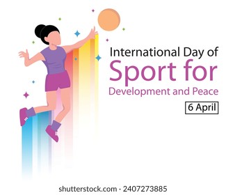 ilustración vectorial de un atleta salta y se prepara para golpear un voleibol, perfecto para el día internacional, deporte para el desarrollo y la paz, celebrar, tarjetas de felicitación, etc.