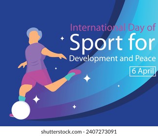 illustration vector graphic of an athlete kicks a ball, displaying light effects, perfect for international day, sport for development and peace, celebrate, greeting card, etc.