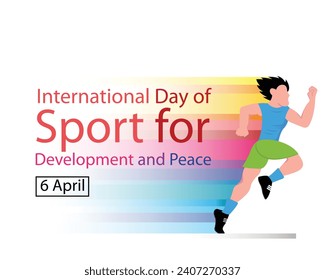 illustration vector graphic of an athlete is running, displaying a rainbow, perfect for international day, sport, development and peace, celerbate, greeting card, etc.