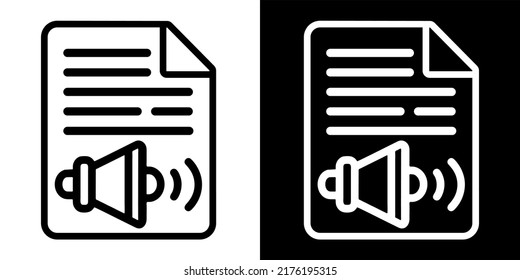 Illustration Vector Graphic of audio file, speaker archive, paper document icon