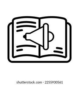Illustration Vector Graphic of  audiobook, listen read, book icon. Line drawing. Black.