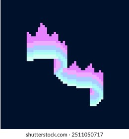 Illustration Vektorgrafik von Aurora im Pixel Art Style