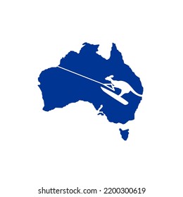Illustration vector graphic of Australia Waterski Kangaroo perfect for sport community, trip agent etc.