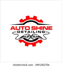 Illustration vector graphic of auto detailing servis logo design template svg