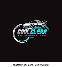 Illustration vector graphic of auto detailing and wash service logo design template