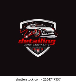 Illustration vector graphic of auto detailing and wash service logo design template