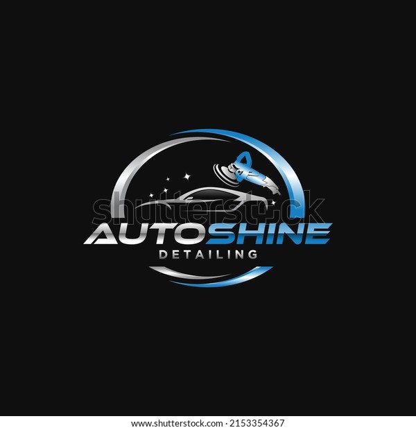 Illustration vector graphic of auto detailing\
service logo design\
template