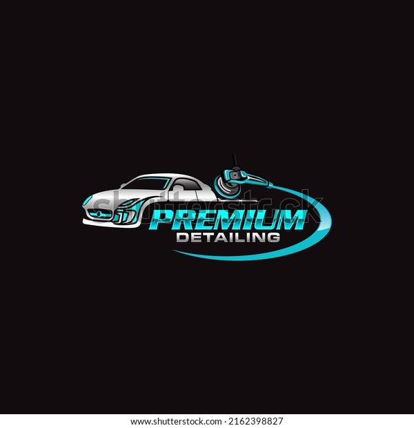 Illustration vector graphic of auto detailing\
and wash service logo design\
template