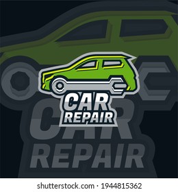 Vektorgrafik der Auto-Reparaturwerkstatt esport Logo grün Farbe für Unternehmen, etc.
