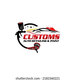 Illustration vector graphic of auto shine wash and detailing services logo design template