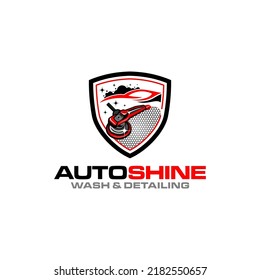 Illustration vector graphic of auto shine wash and detailing service logo design template