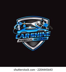 Illustration vector graphic of auto shine wash and detailing service logo design template