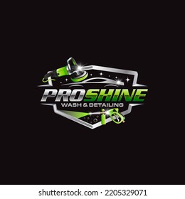 Illustration vector graphic of auto shine wash and detailing service logo design template