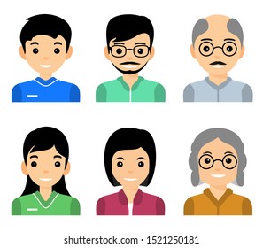 Illustration vector graphic of avatar characters for family or people icons. Good for family illustration designs.